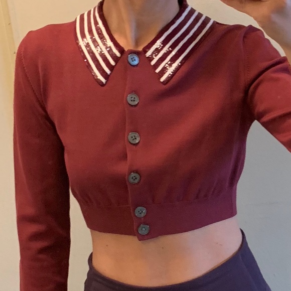 Marc Jacobs sequin collar crop cardigan - Picture 7 of 8